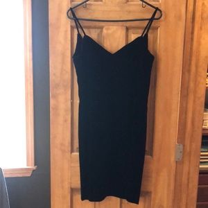 Black velvet cocktail dress